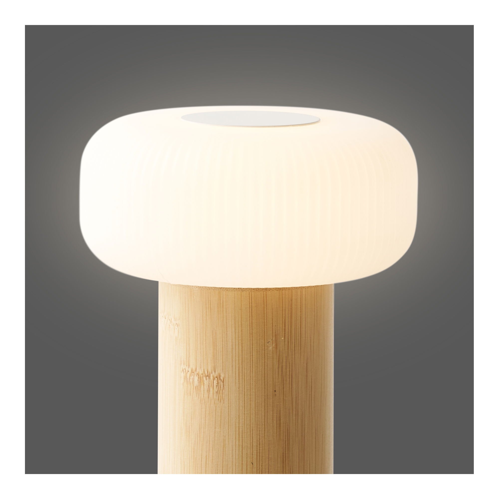 Stafford Table Lamp - Table lamp, rechargeable, bamboo/metal/plastic, natural/white