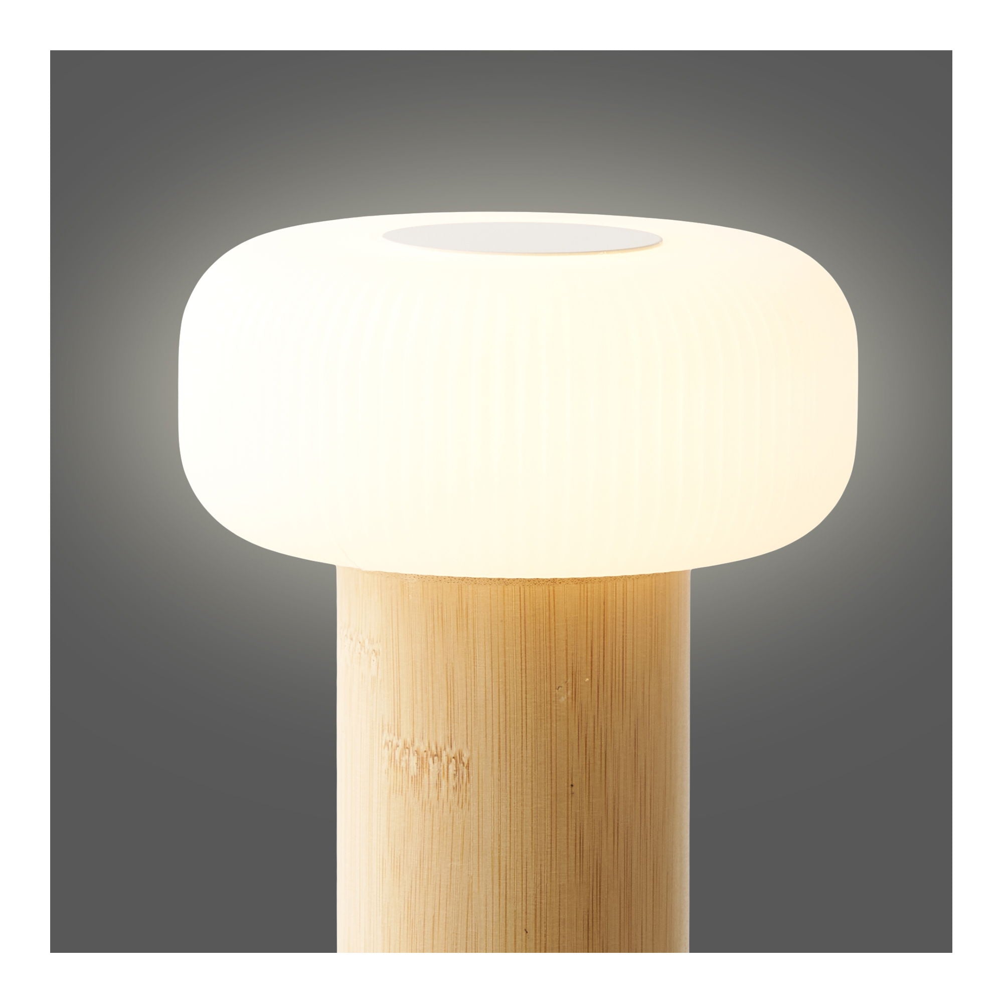 Stafford Table Lamp - Table lamp, rechargeable, bamboo/metal/plastic, natural/white