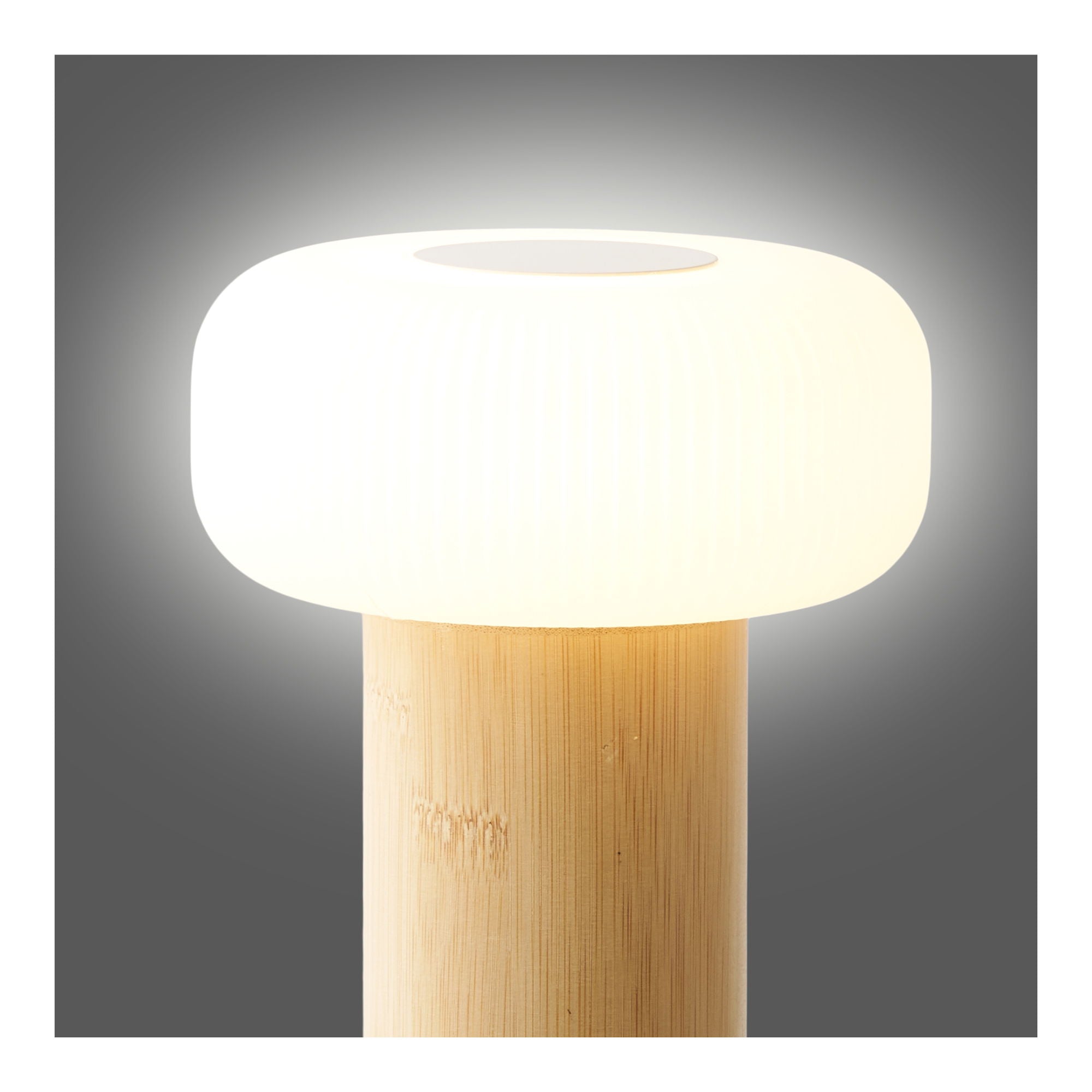 Stafford Table Lamp - Table lamp, rechargeable, bamboo/metal/plastic, natural/white