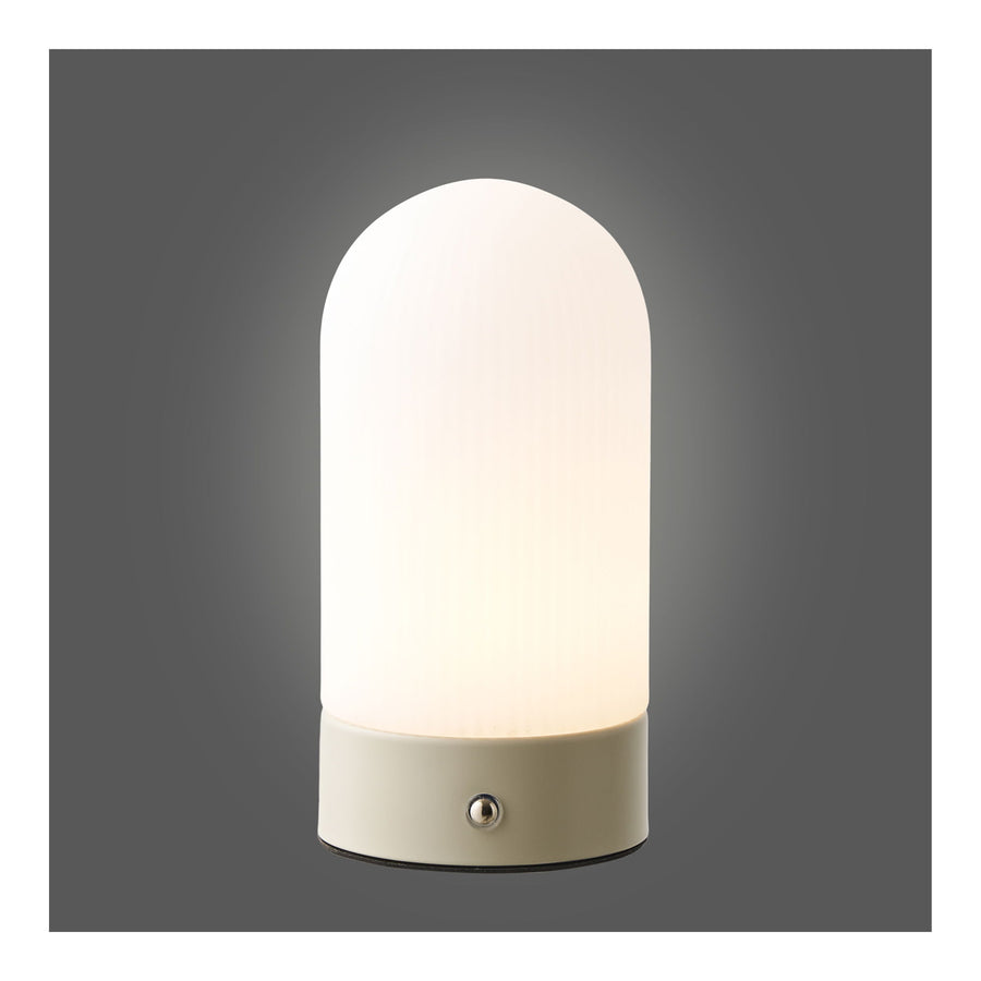 Ashford Rechargeable Table Lamp – Beige & White