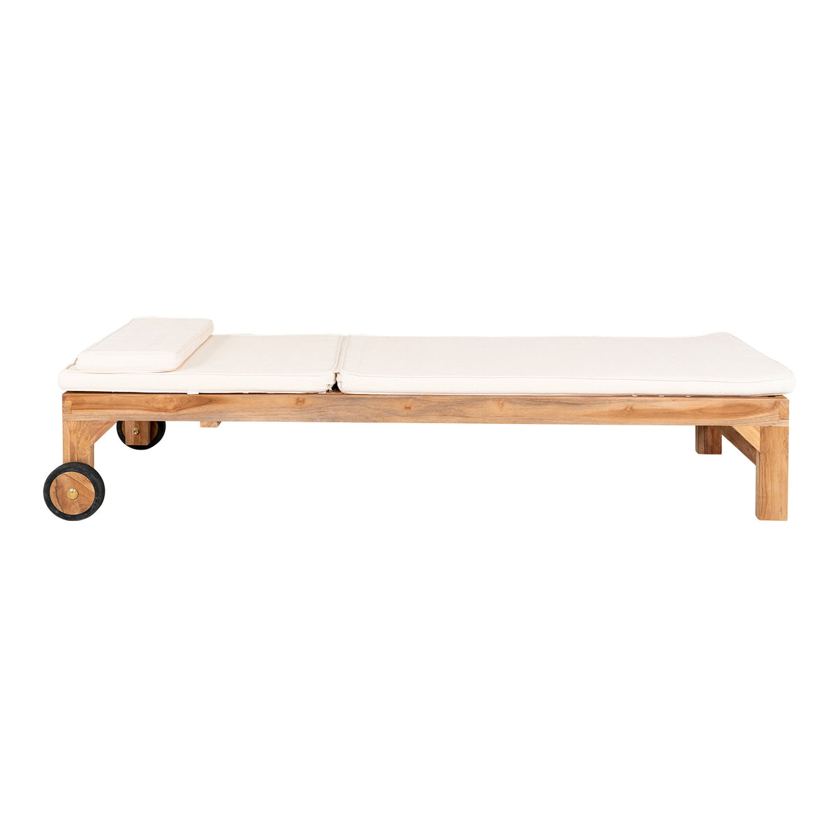 Andorra Sun Lounger with Cushion — Natural / White