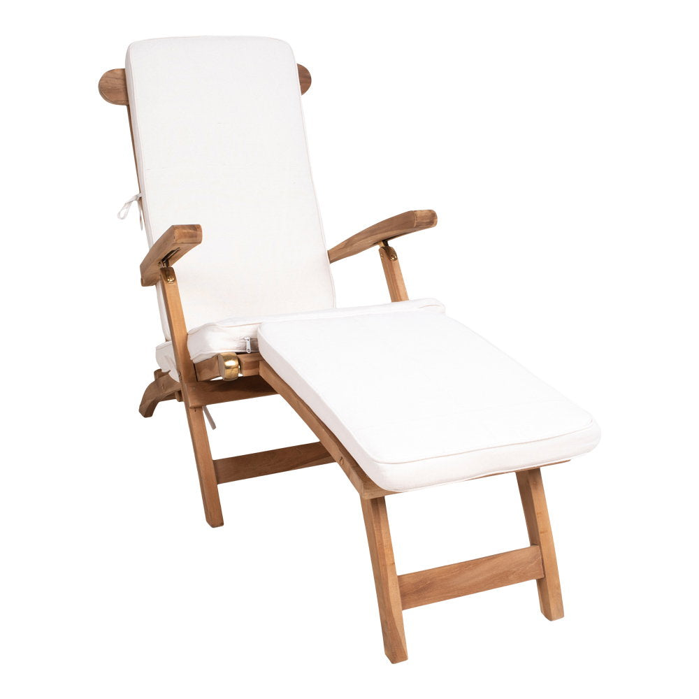 Arrecife Deck Chair with Cushion — Natural / White