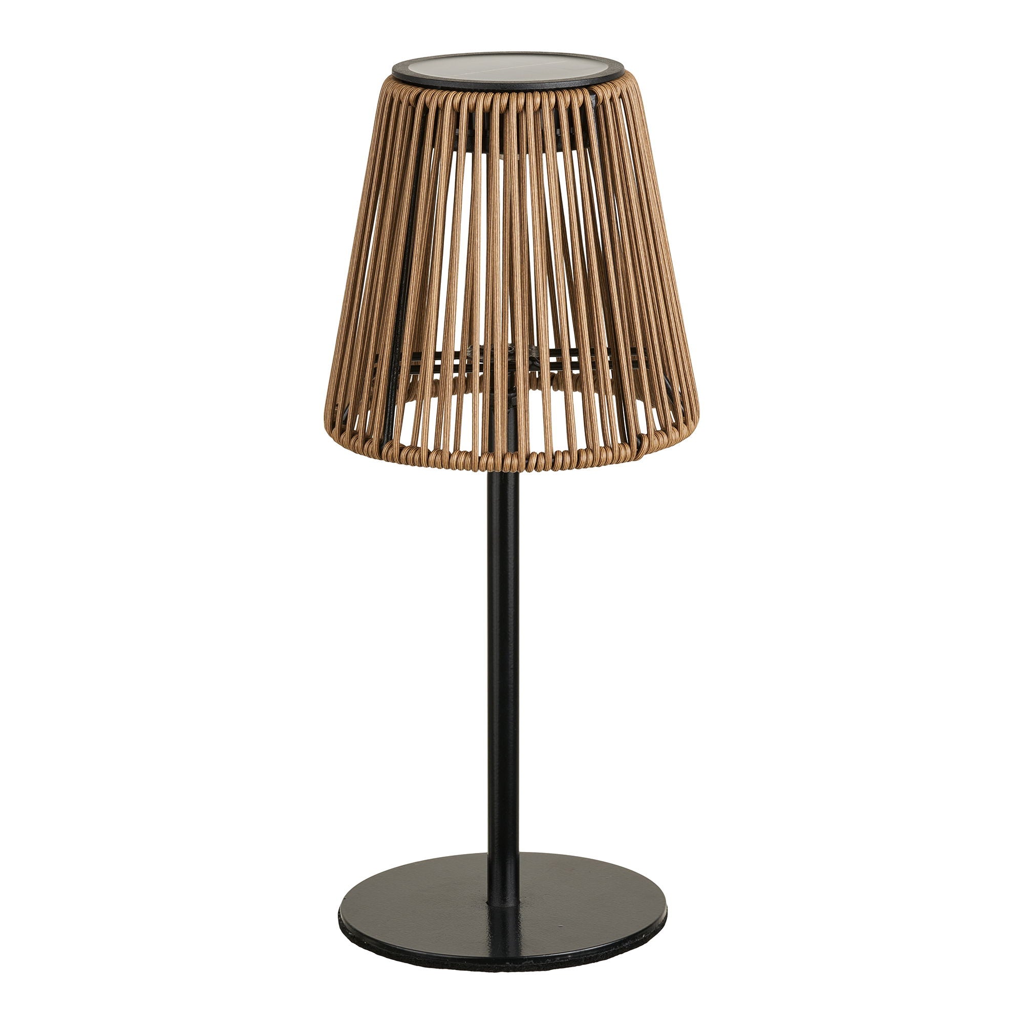 Salford Lamp - Lamp, rechargeable with integrated solar panel, brown/black