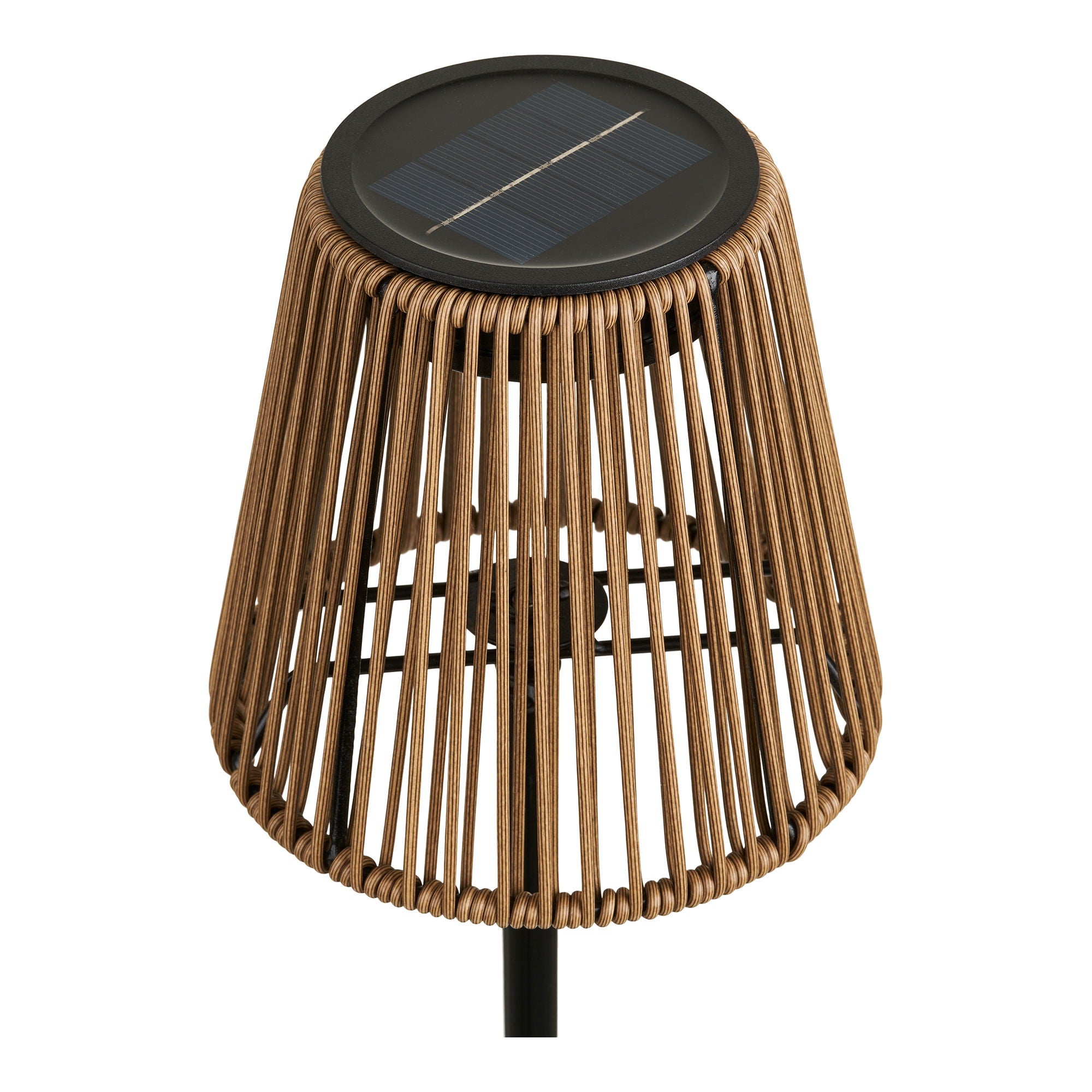 Salford Lamp - Lamp, rechargeable with integrated solar panel, brown/black