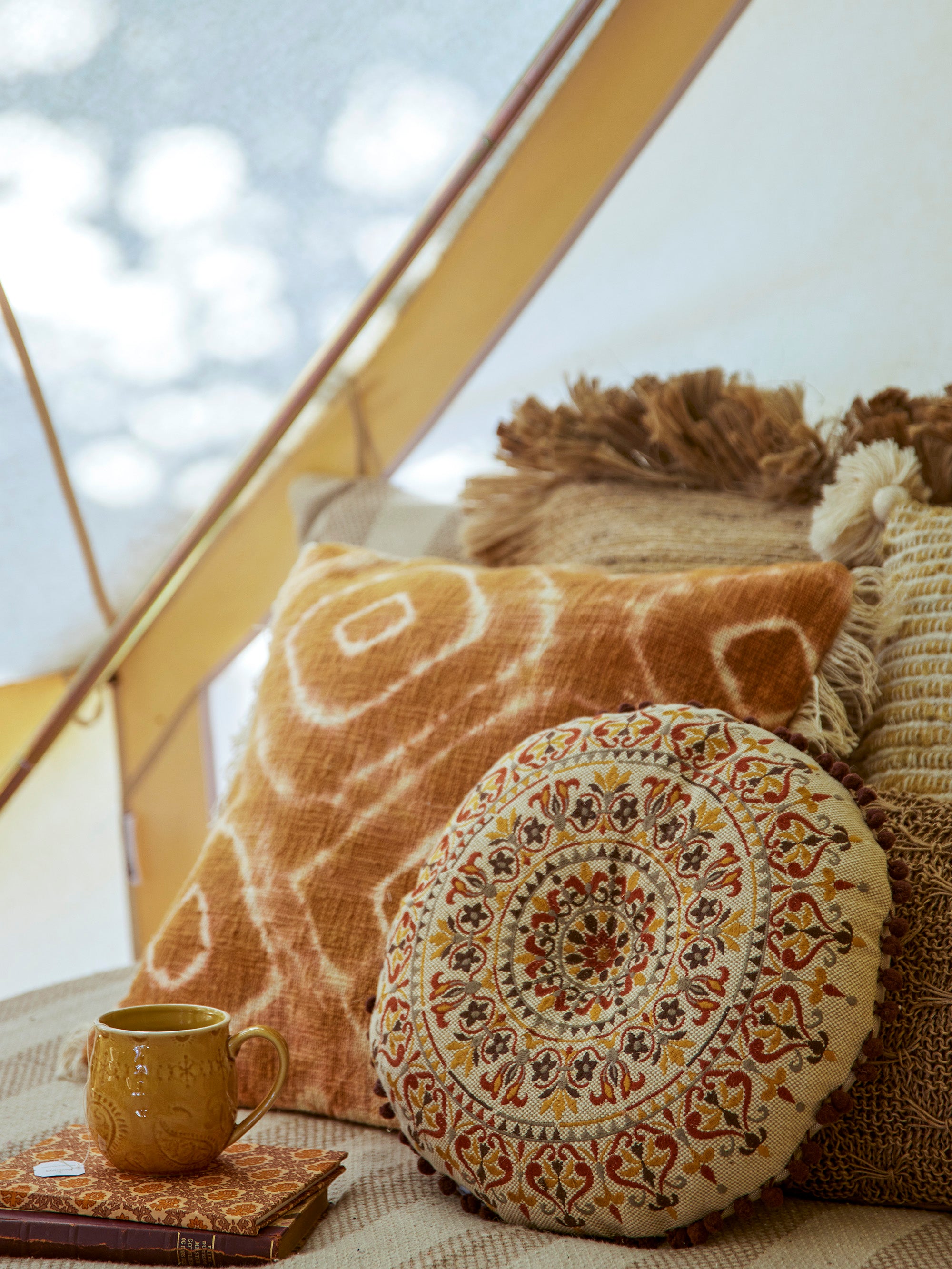 Ester Cushion, Orange, Cotton