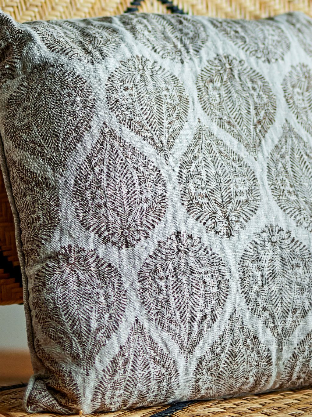 Cergy Cushion, Brown, Cotton