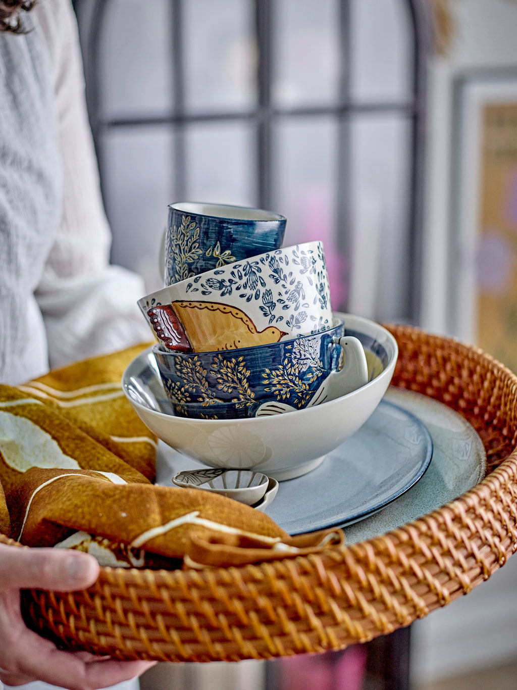 Hezha Bowl, Blue, Stoneware