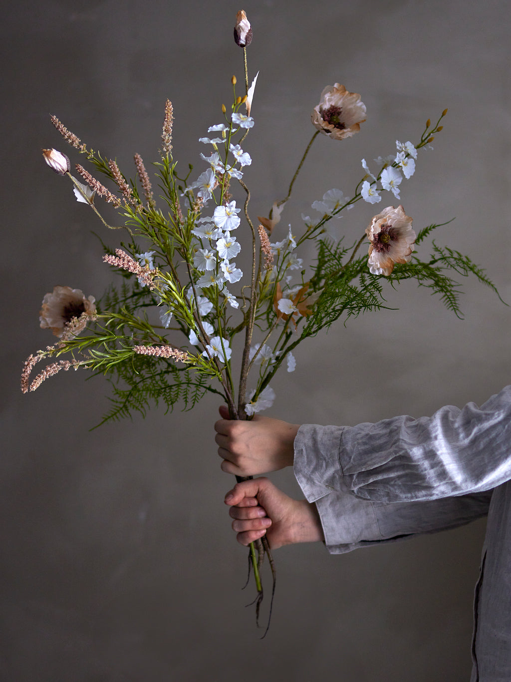 Orchid Stem, White, Artificial Flowers