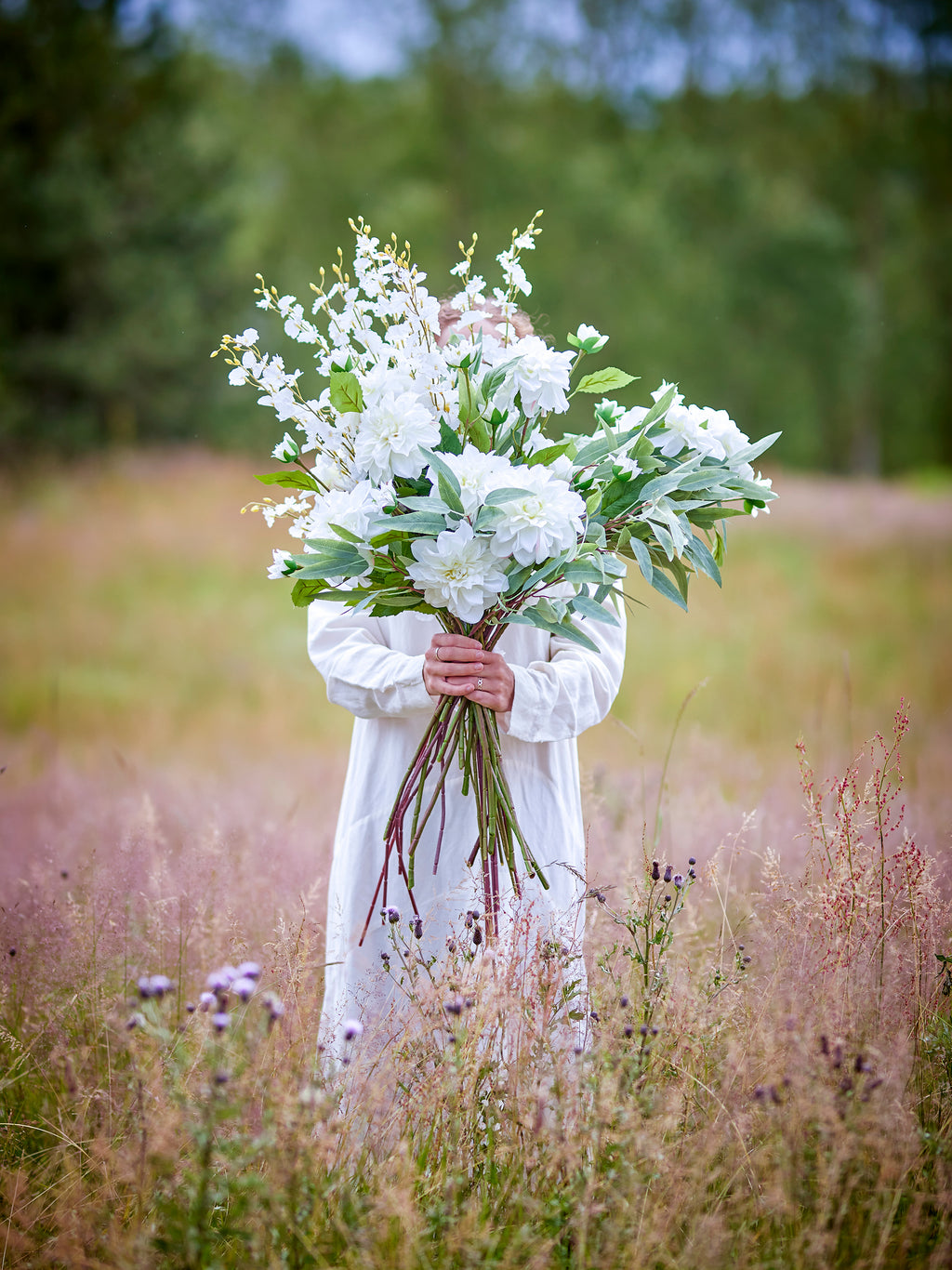 Orchid Stem, White, Artificial Flowers