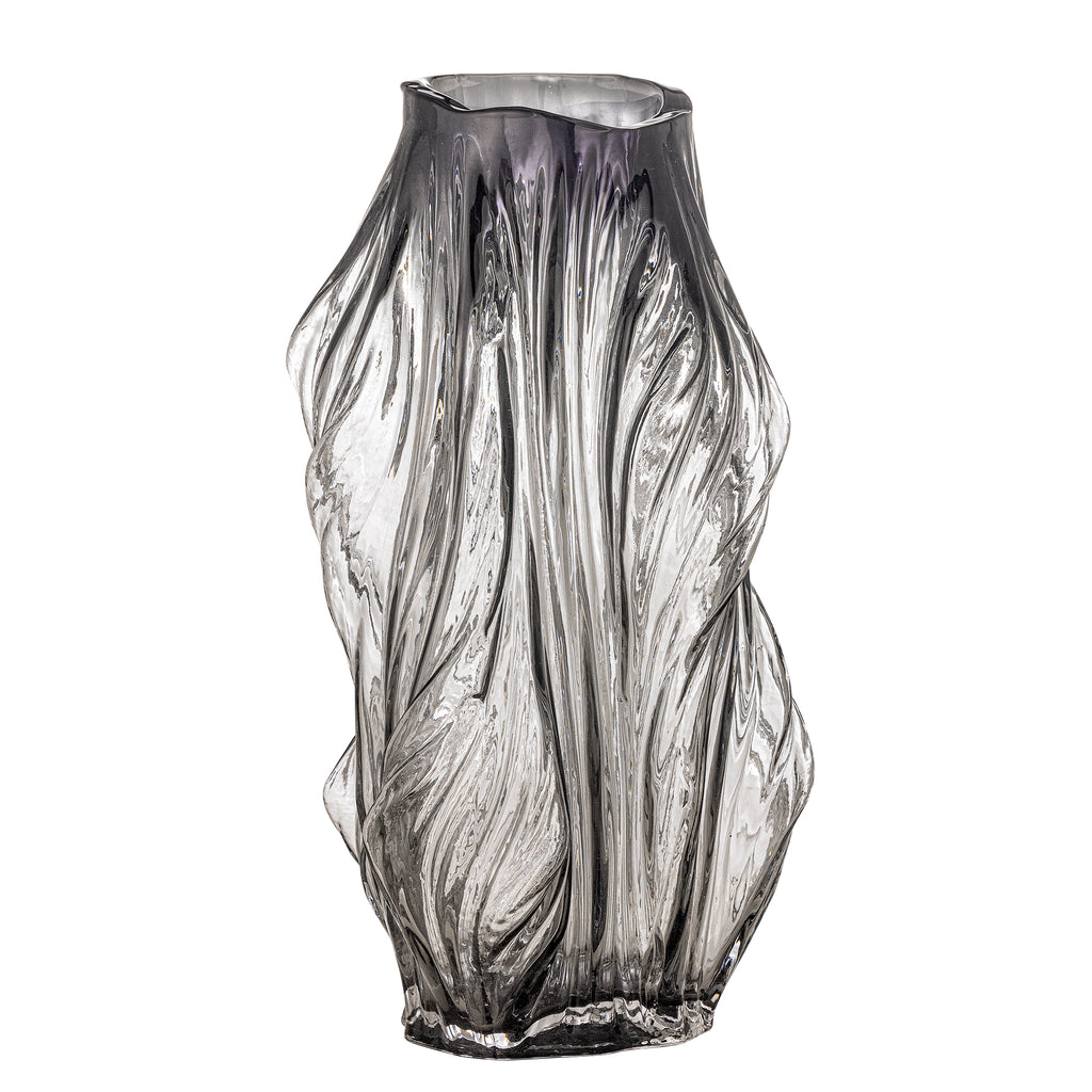 Tulla Vase, Grey, Glass
