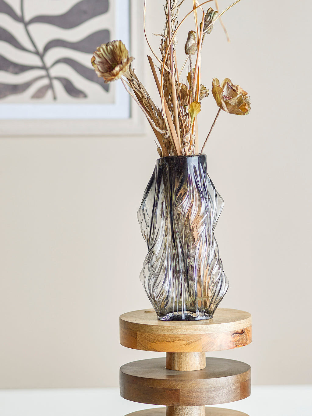 Tulla Vase, Grey, Glass