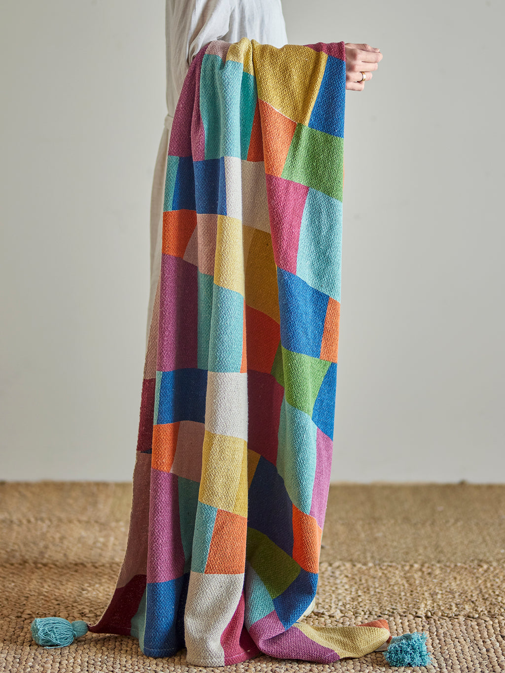 Colorine Throw, Multi, Recycled Cotton