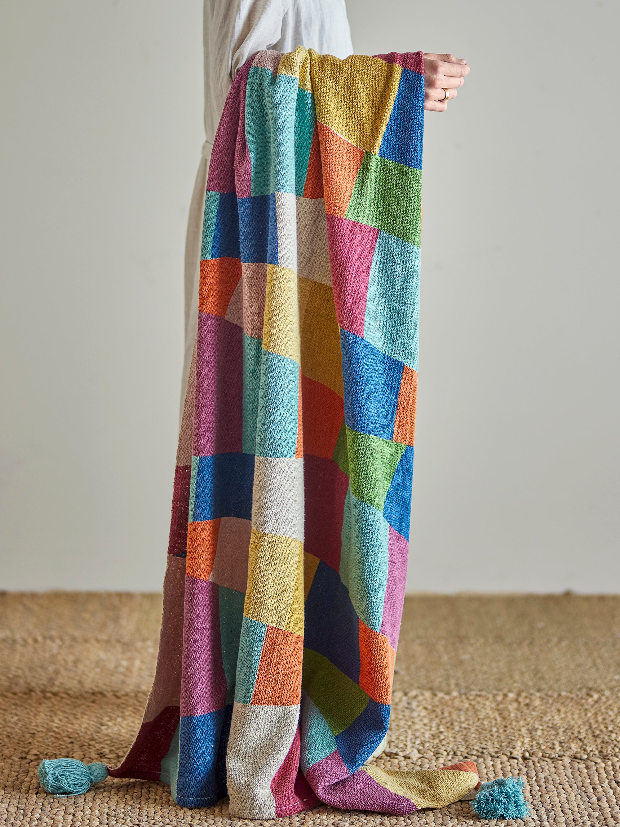 Colorine Throw, Multi, Recycled Cotton