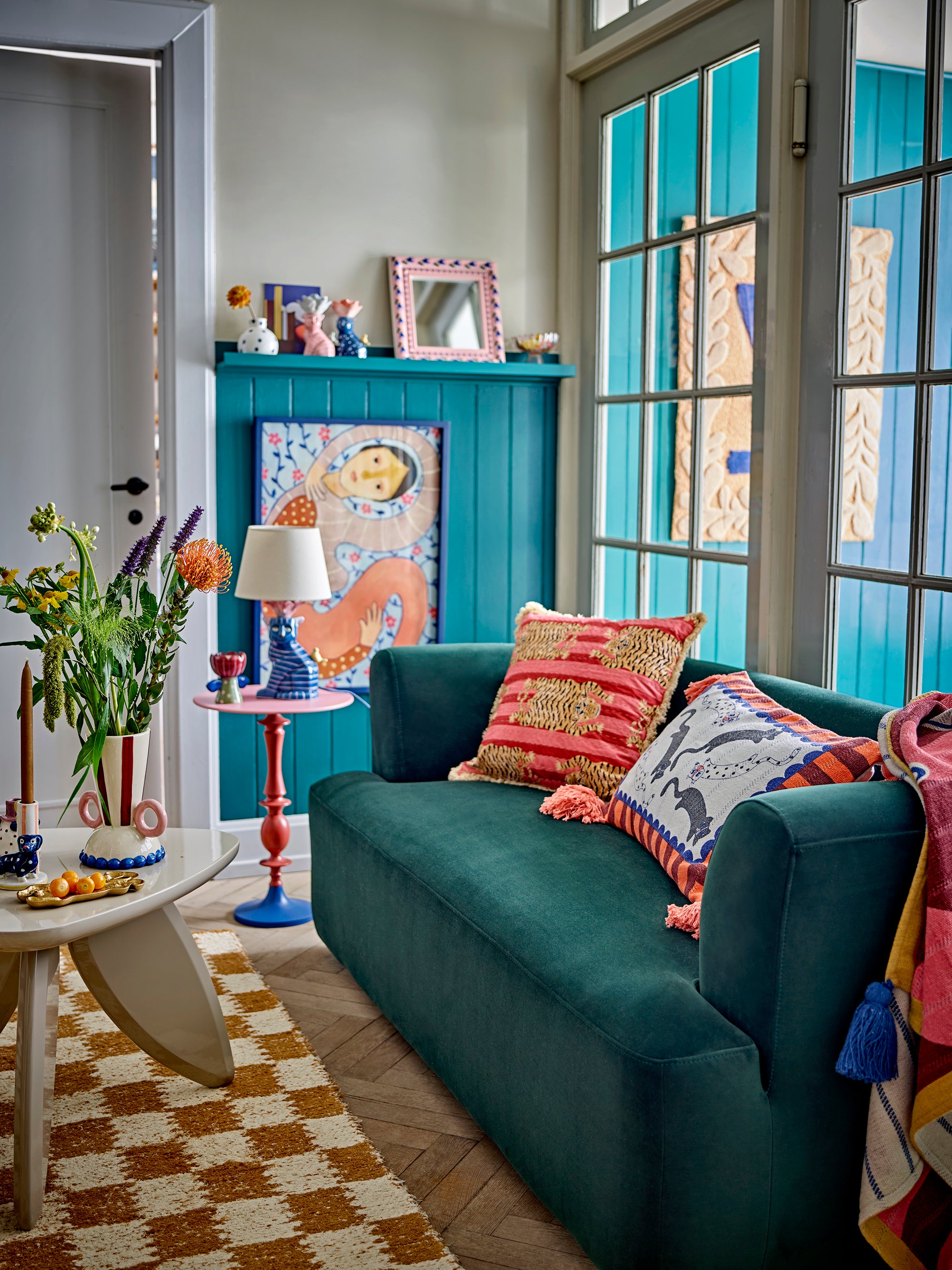 Poirino Cushion, Pink, Cotton