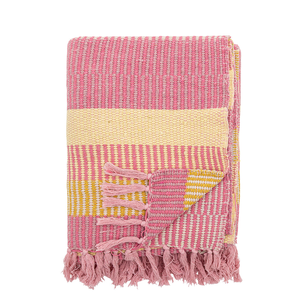 Isnel Throw, Pink, Recycled Cotton