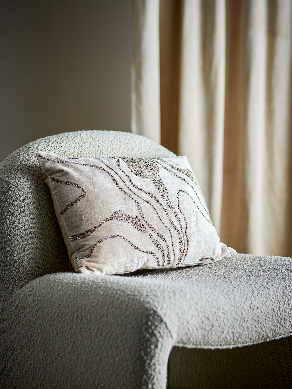 Adelona Cushion, Brown, Viscose