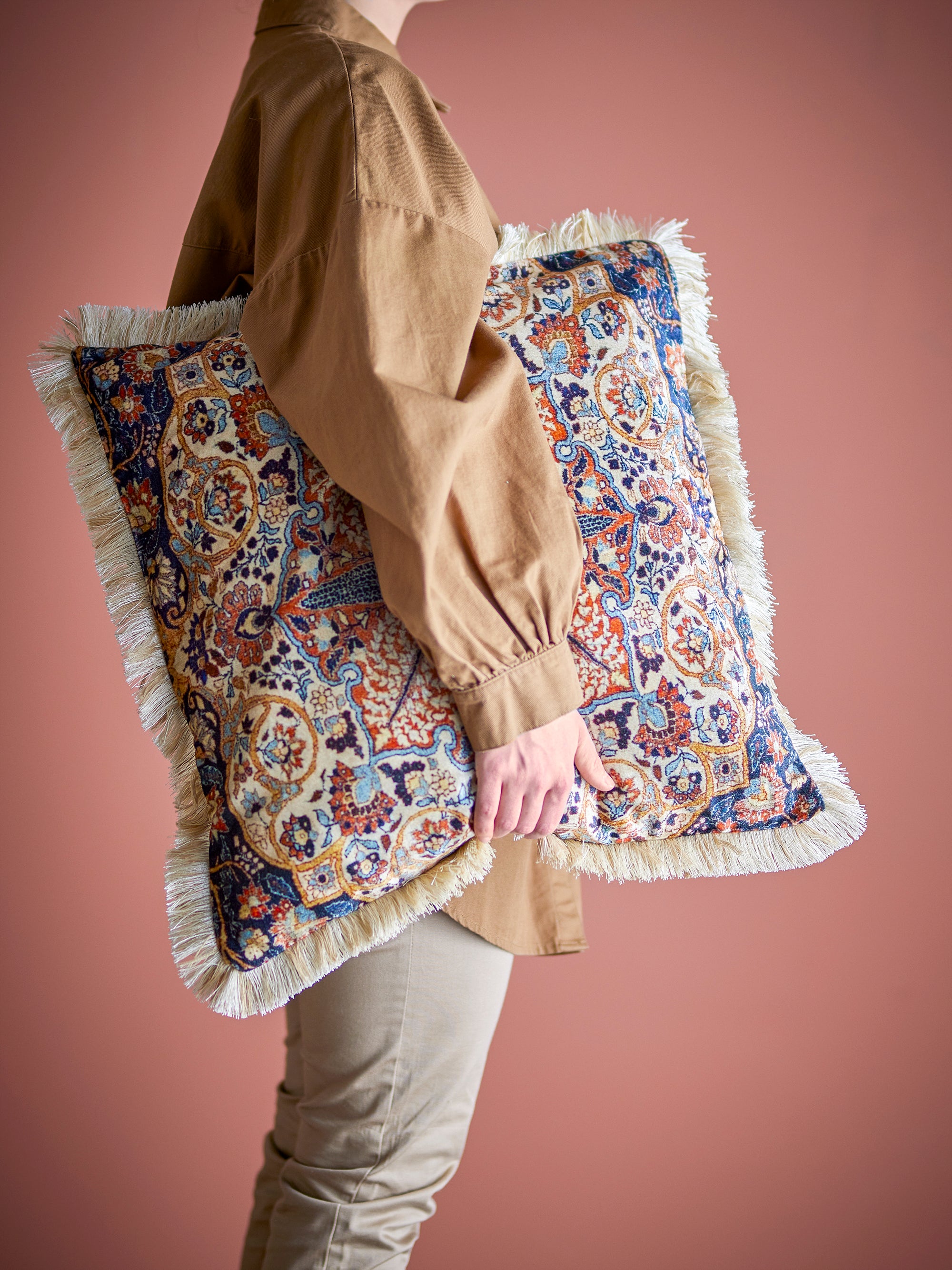 Asu Cushion, Brown, Viscose