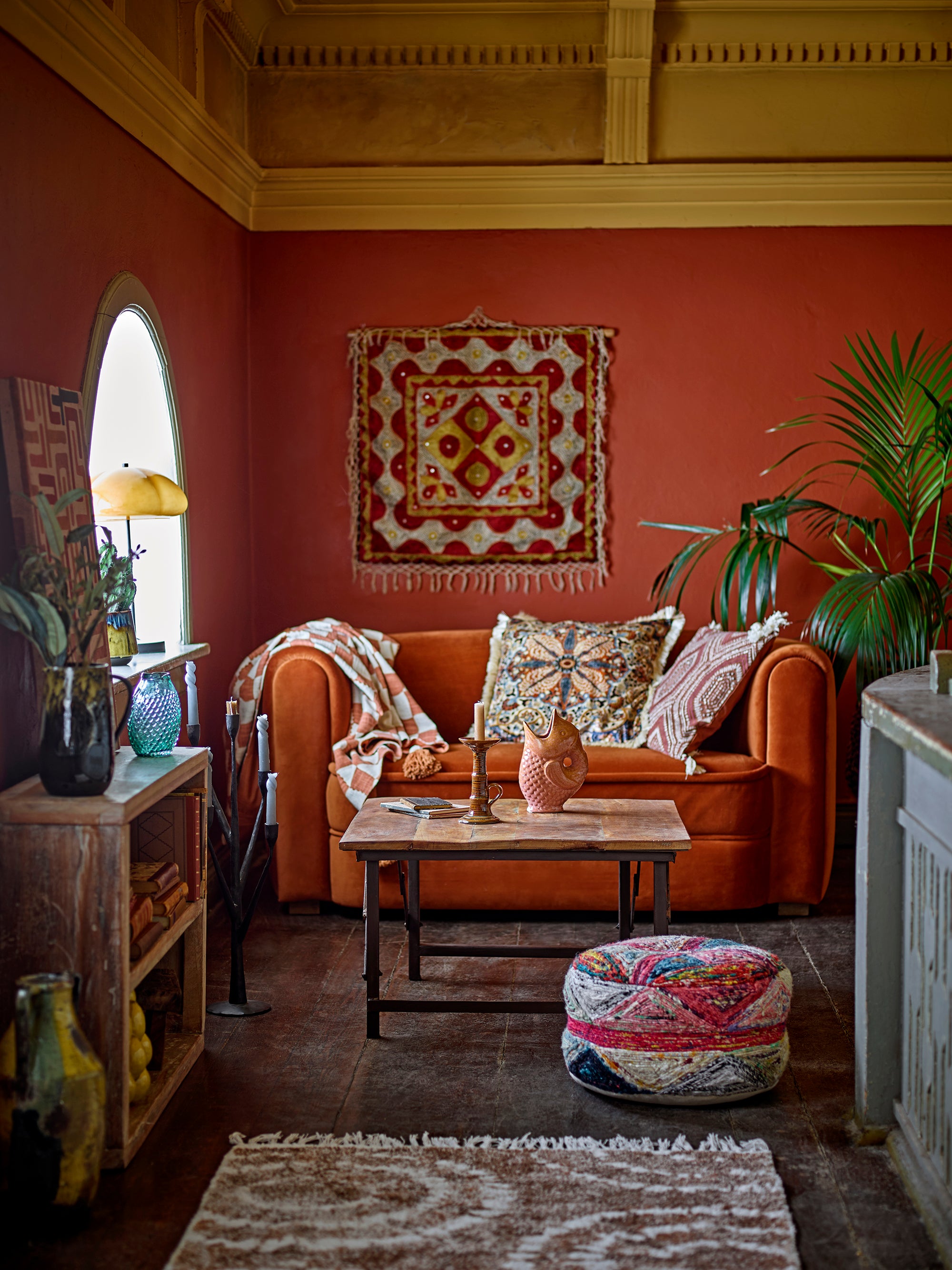 Asu Cushion, Brown, Viscose