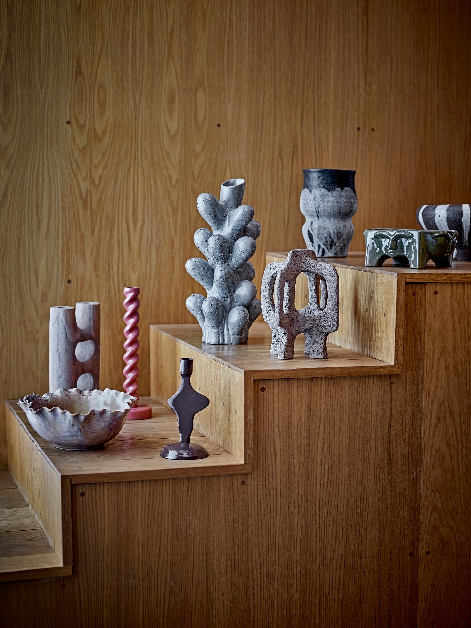 Cidra Candle Holder, Brown, Aluminum