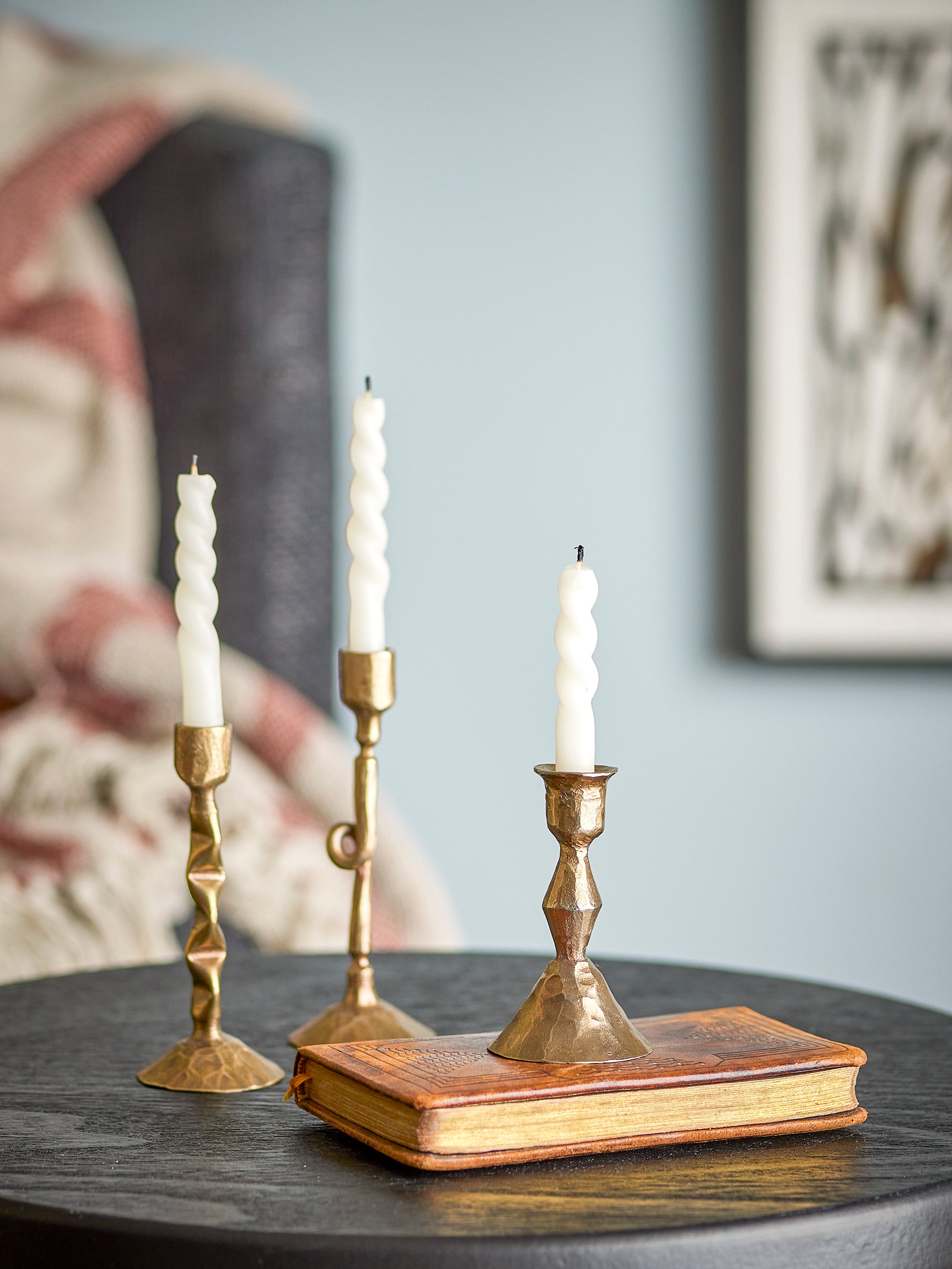 Efsa Candle Holder, Brass, Metal