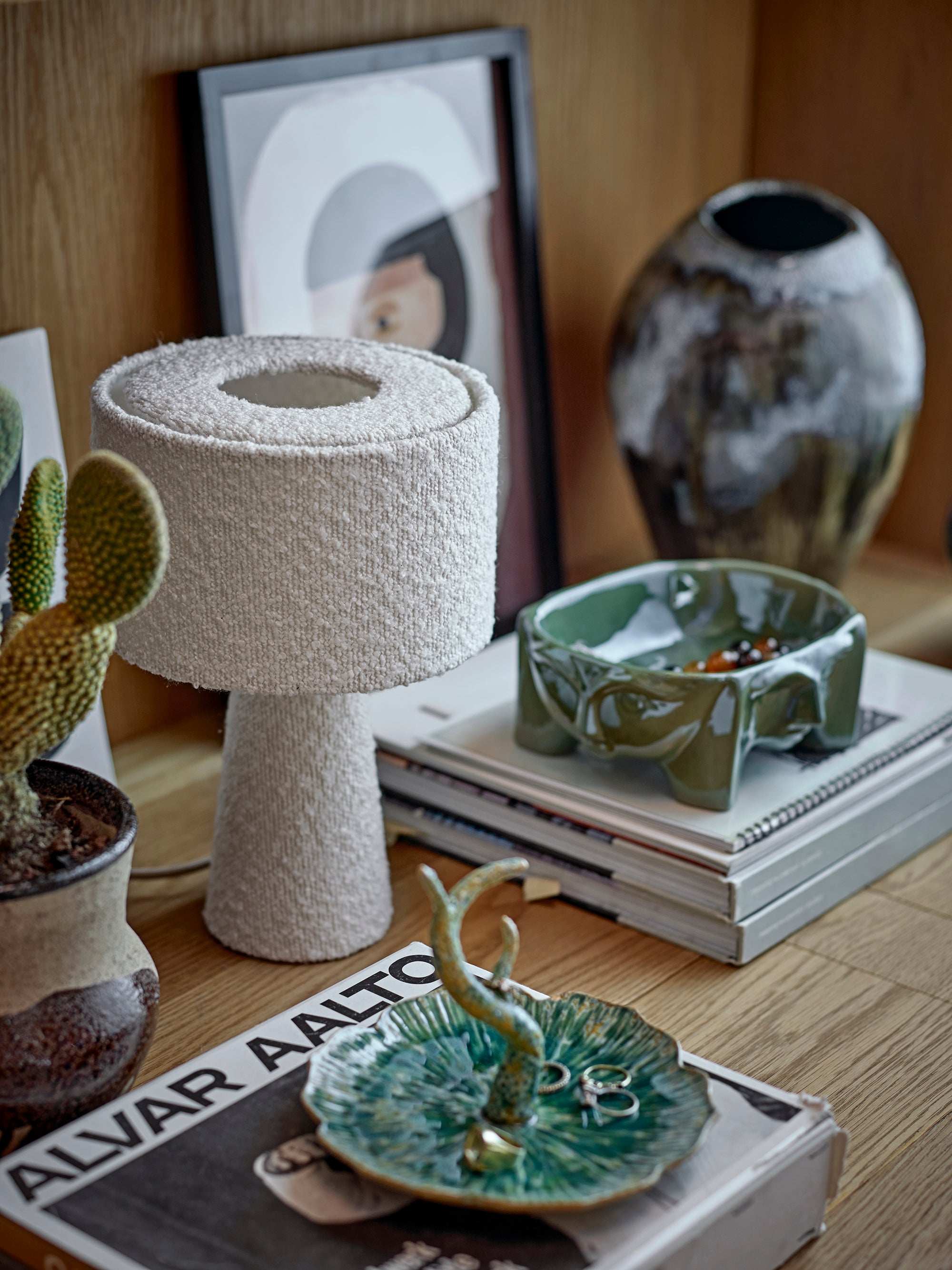 Emmie Table lamp, White, Polyester