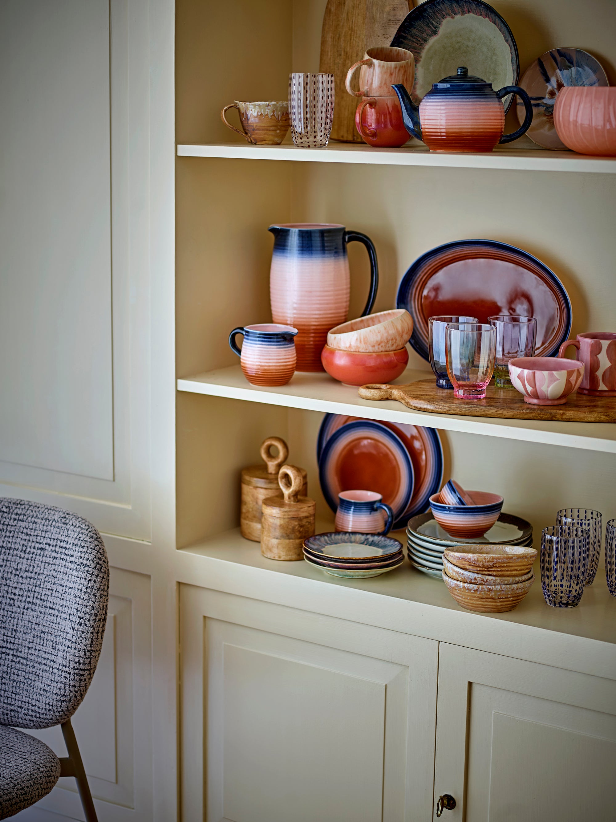 Brinley Drinking Glass, Blue, Glass