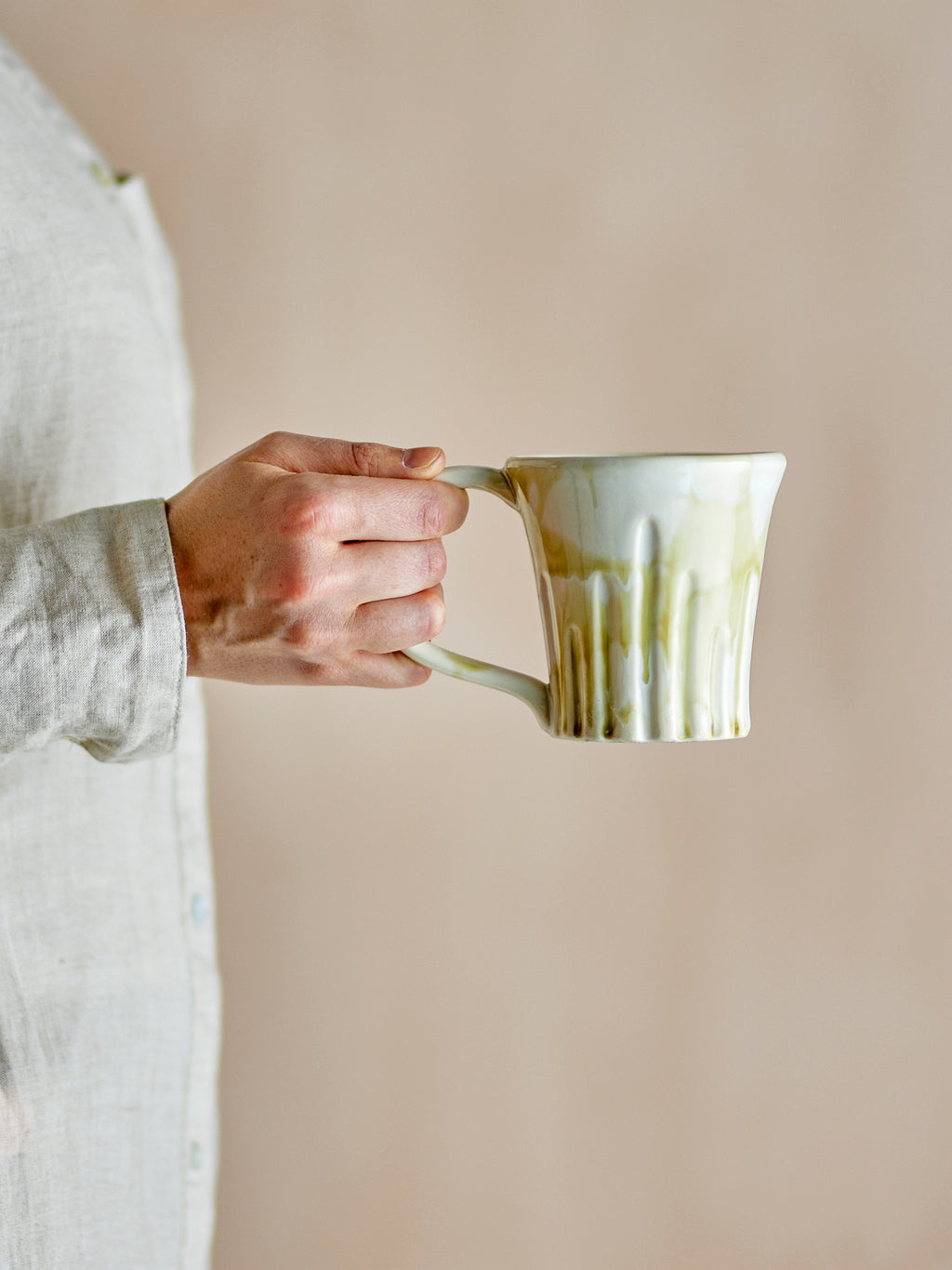 Joseph Mug, Green, Stoneware