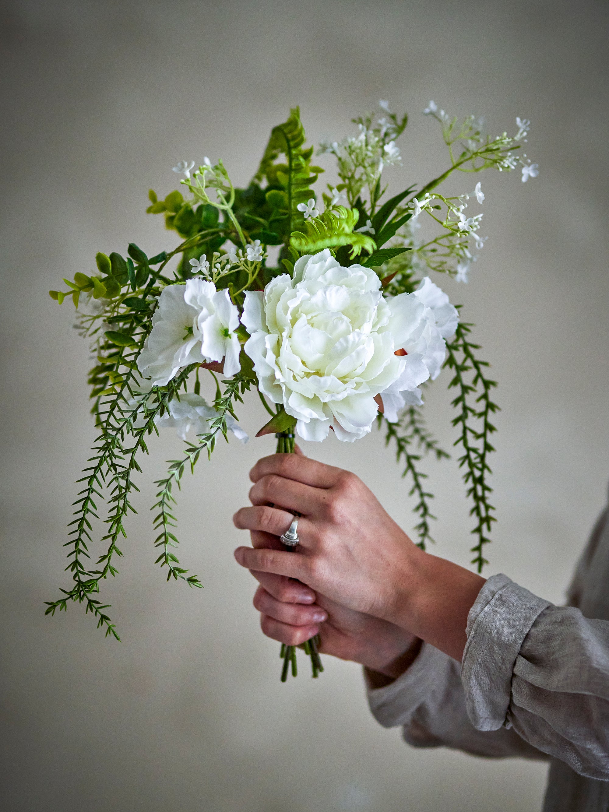 Lustre Bouquet, White, Artificial Flowers