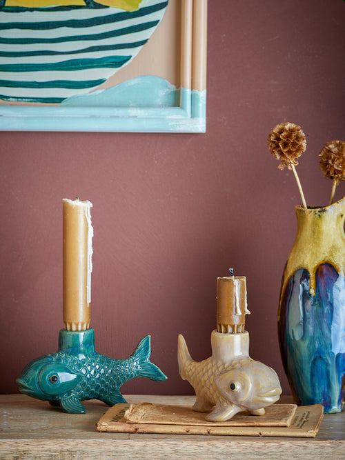 Burne Candle Holder, Multi, Stoneware