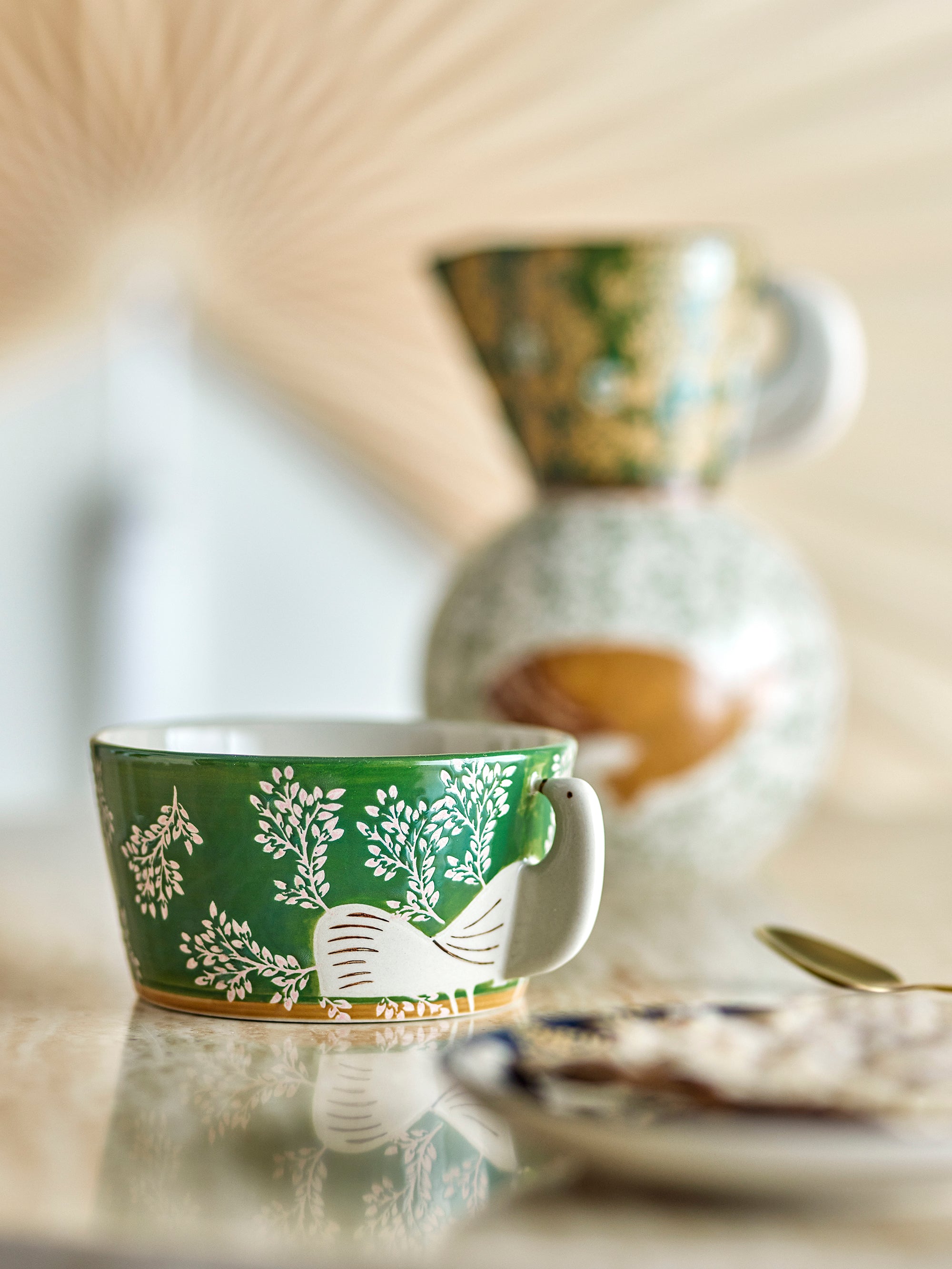 Hezha Bowl, Green, Stoneware