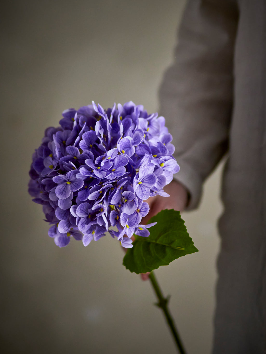 Hydrangea Stem, Purple, Artificial Flowers
