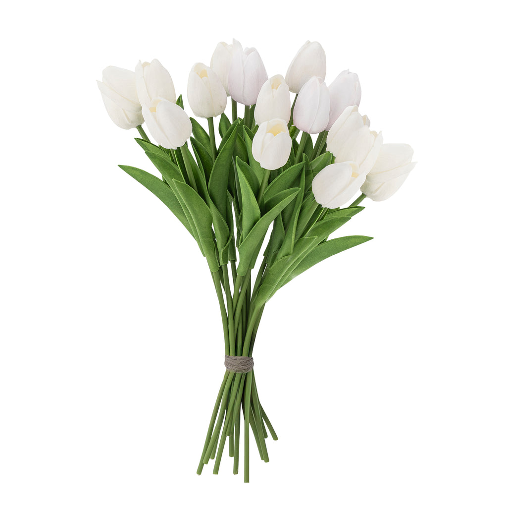 Tulip Bouquet, White, Artificial Flowers