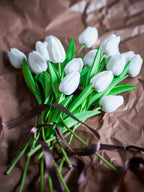 Tulip Bouquet, White, Artificial Flowers