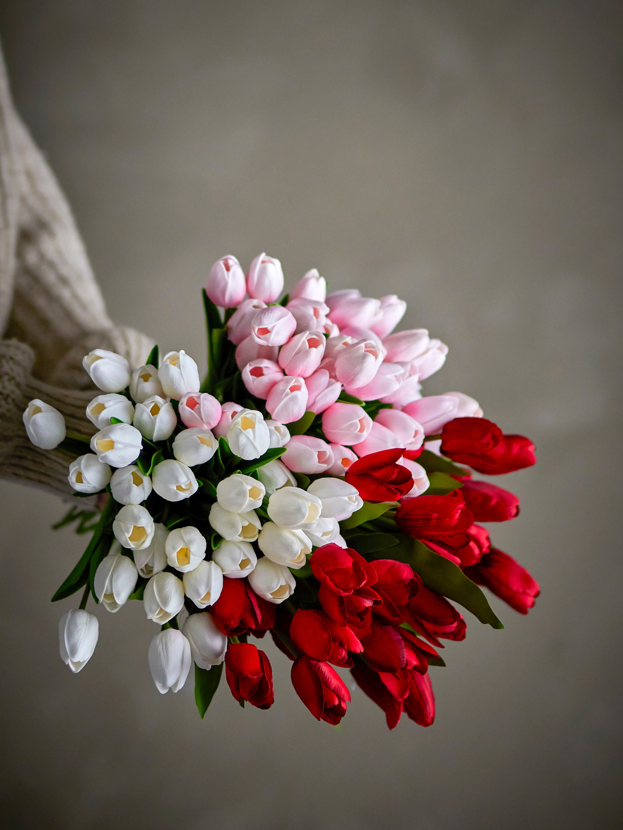 Tulip Bouquet, White, Artificial Flowers