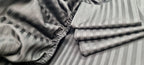 Striped Cotton Satin Duvet Cover Set - Ultra Black