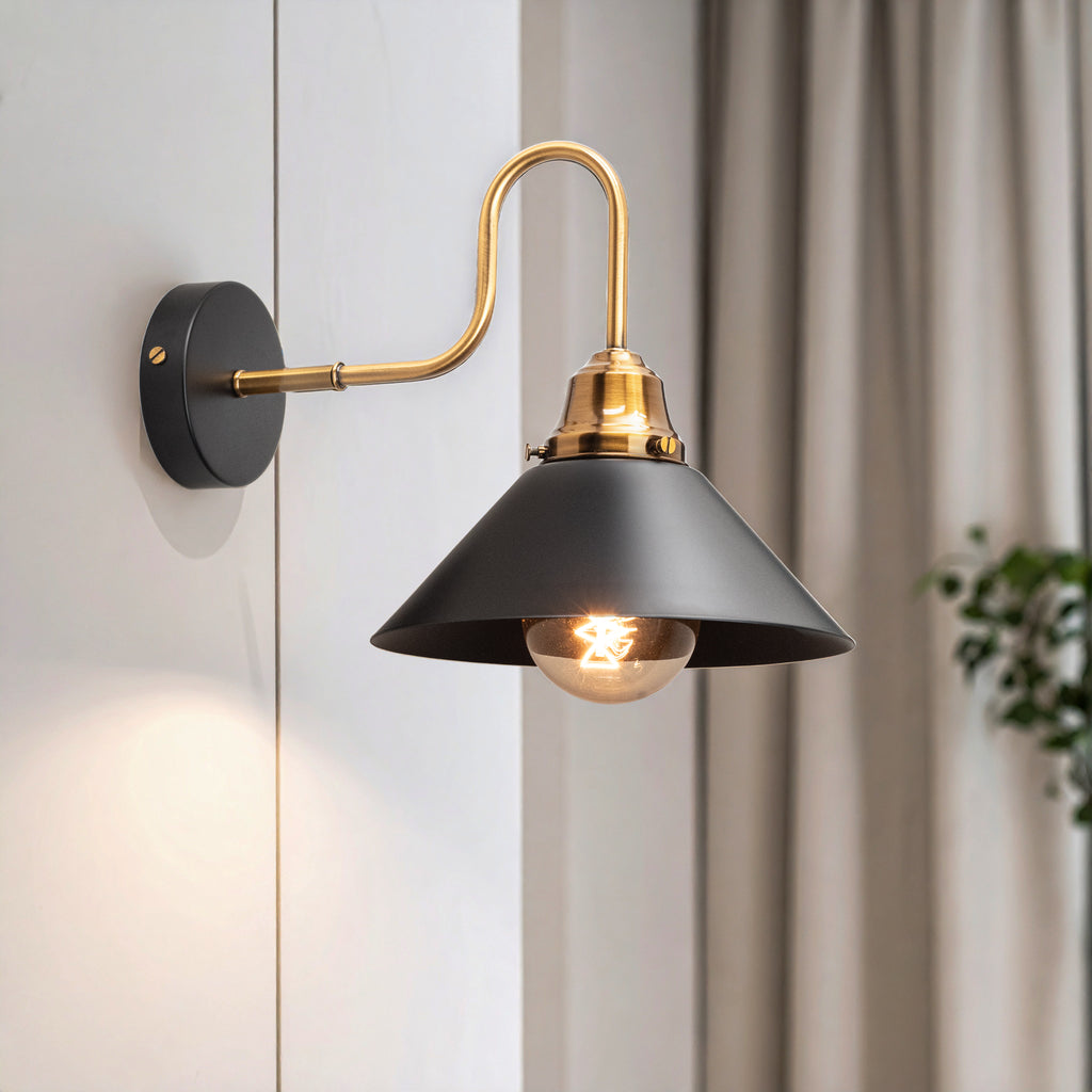 Monel wall sconce