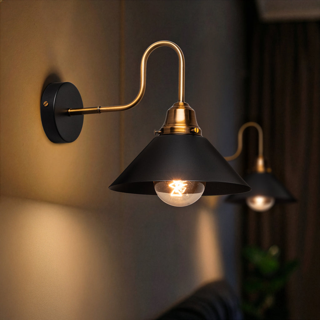 Monel wall sconce