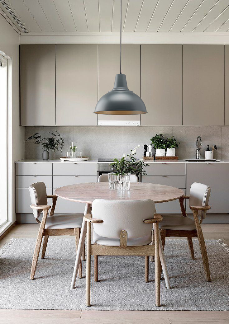 Foundry grey pendant light in kitchen