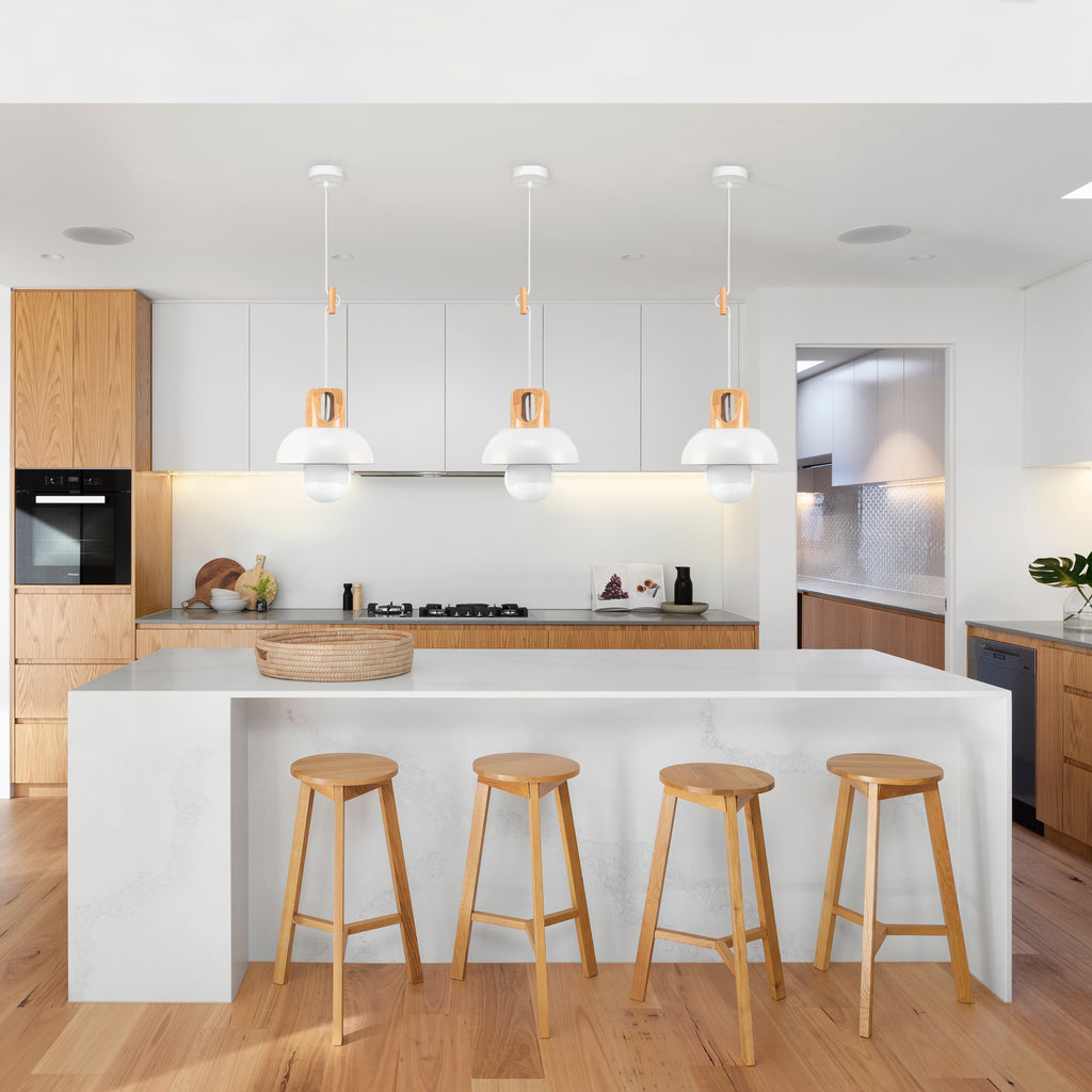 Porcini pendant lights in a Scandinavian interior