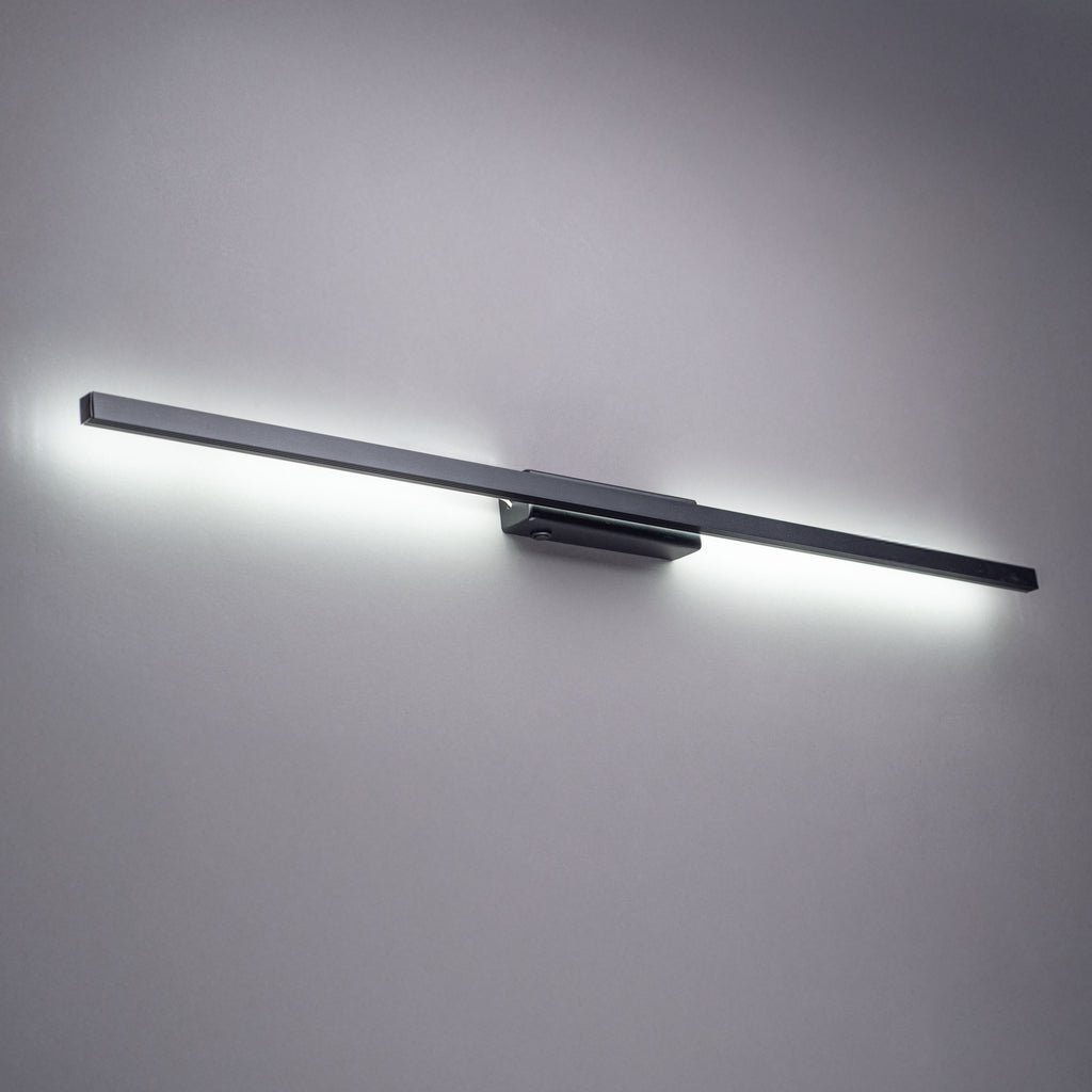 LED Strip wall light glowing on a wall