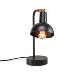 Bean black table lamp with brass swivel joint