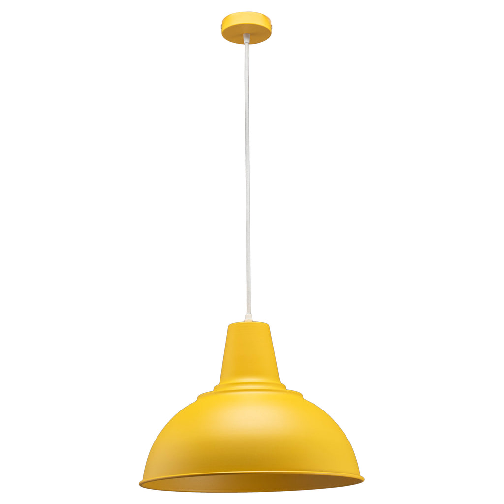 Foundry yellow pendant light detail