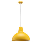 Foundry yellow pendant light detail
