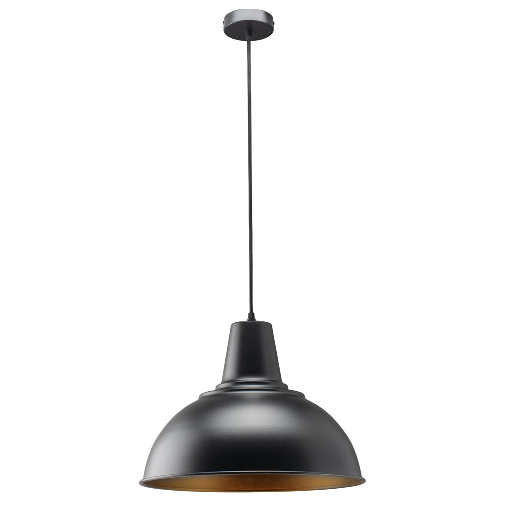 Foundry black pendant light side view