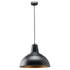 Foundry black pendant light side view
