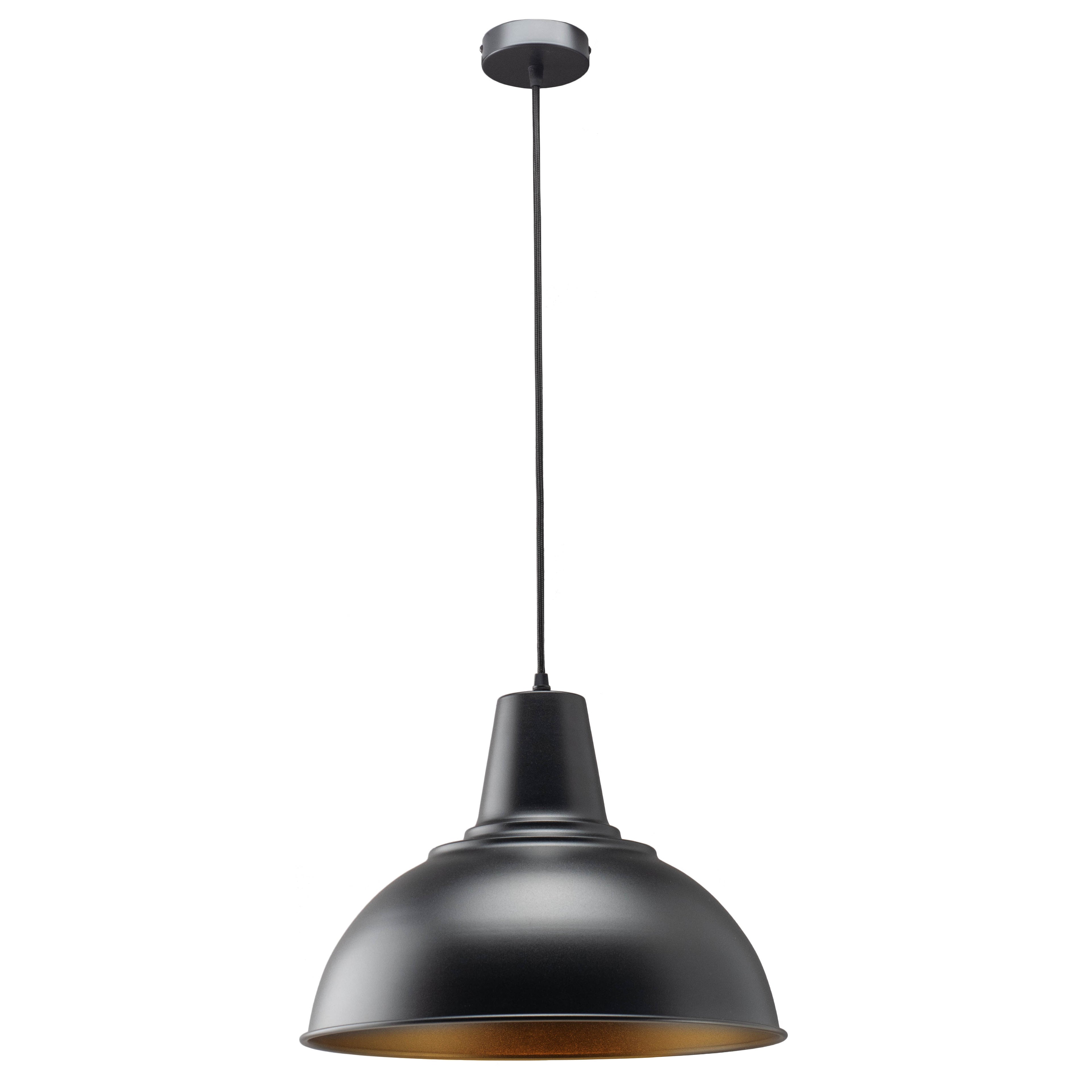 Foundry black pendant light side view