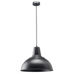 Foundry black steel dome pendant light with cord