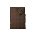 Striped Cotton Satin Duvet Cover Set - Brown