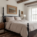 Washed Cotton Bedding Set - Breathable Bed Sheets - Taup