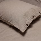 Washed Cotton Bedding Set - Breathable Bed Sheets - Taup